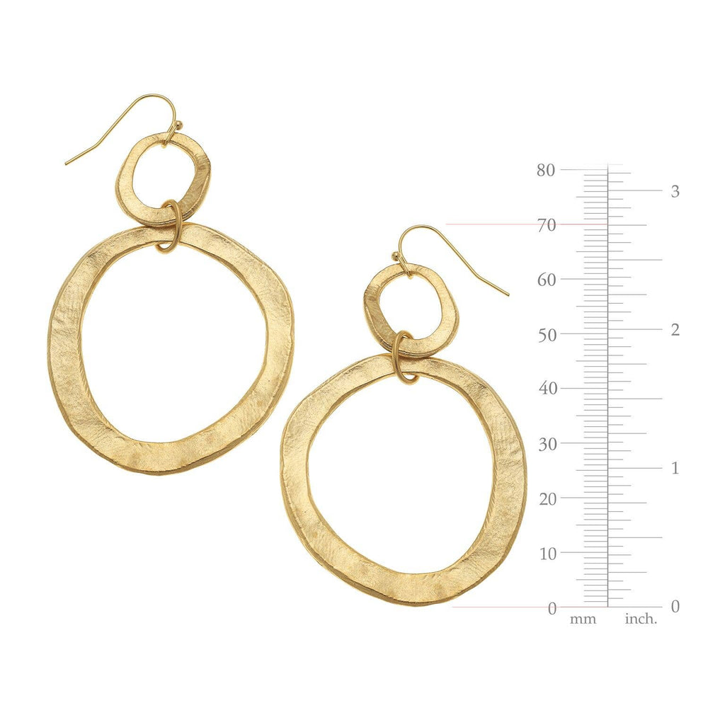 Double Gold Earrings-Blue Hand Home