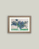 Blue Irises in Vase Framed Antique Art-Blue Hand Home