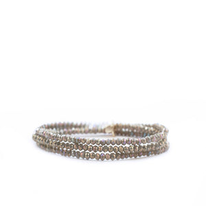 Mini stretch crystal beaded wrap bracelet-Blue Hand Home