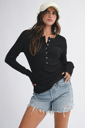 8630hk Henley Long Sleeve Top