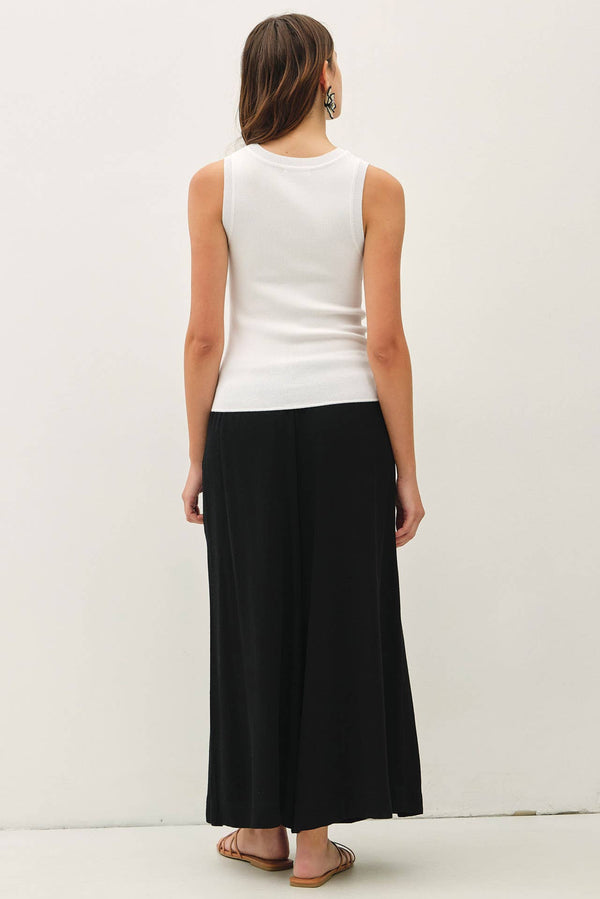 Linen Blend Cropped Palazzo Pants