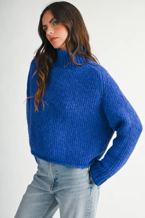 3483ik Soft Brushed Mock Neck Sweater