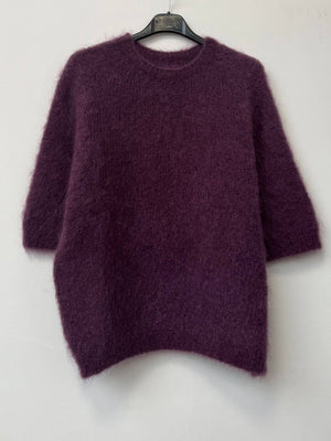 80% kid mohair sweater 3011: Rose bonbon-Blue Hand Home