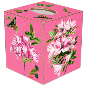 Azaleas on Pink Tissue Box Cover-Blue Hand Home
