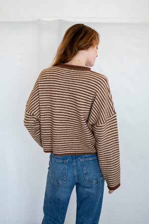 Piper Cardigan - Mini Striped-Blue Hand Home