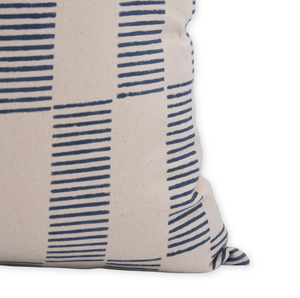 Indian Block Design Duck Canvas Pillow Cover - Zig-Zag-Blue Hand Home