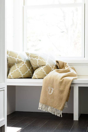 355 - Herringbone Plush Throw-Blue Hand Home