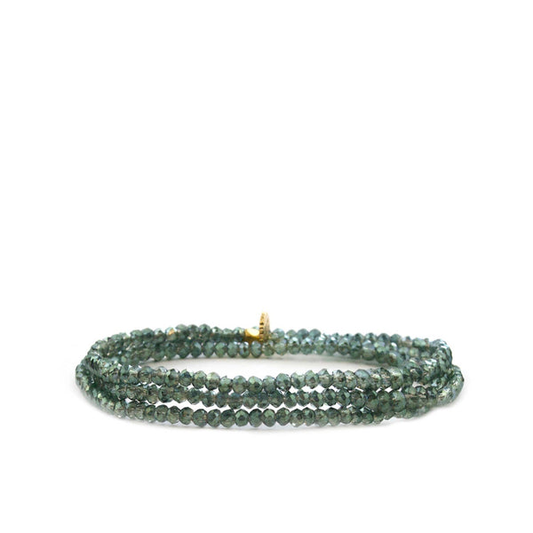 Mini stretch crystal beaded wrap bracelet-Blue Hand Home