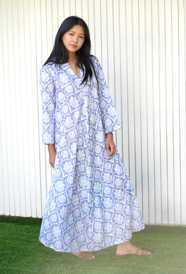 Calypso Addison Dress Lt. Blue-Blue Hand Home