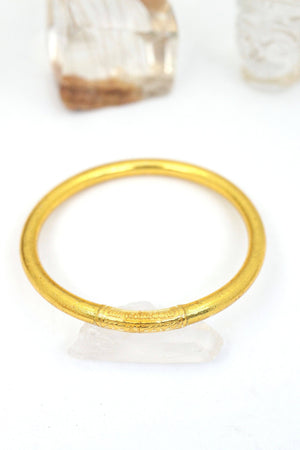 Single Thai Buddhist Temple Bracelet, Mantra Bangle, Metals-Blue Hand Home