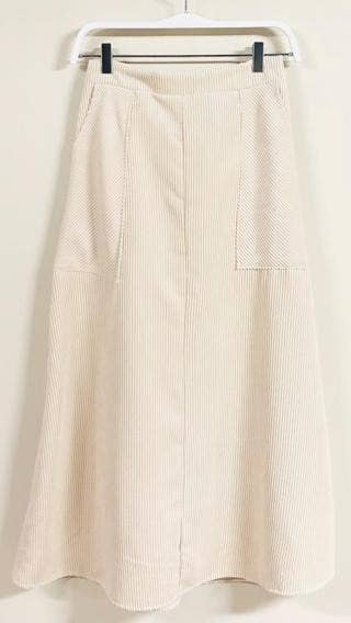COURDUROY A-LINE MIDI SKIRT(70365)-Blue Hand Home