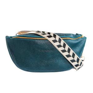 Leather Crossbody Sling Bag, Medium Size - The Ruby-Blue Hand Home
