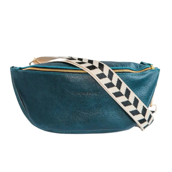 Leather Crossbody Sling Bag, Medium Size - The Ruby-Blue Hand Home
