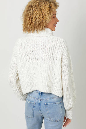 60795 Turtle Neck Cropped Sweater-Blue Hand Home