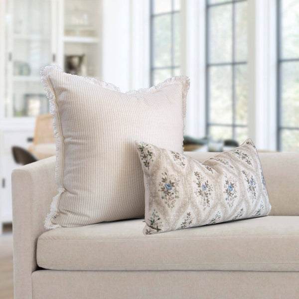 Magnolia Ticking Stripe Pillow Cover – Classic, Cotton-Blue Hand Home