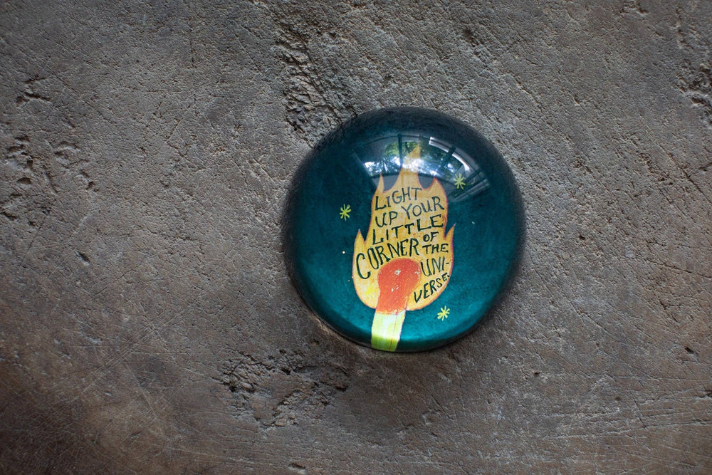 Light Up Your Little Corner (Match Stick) Paperweight-Blue Hand Home