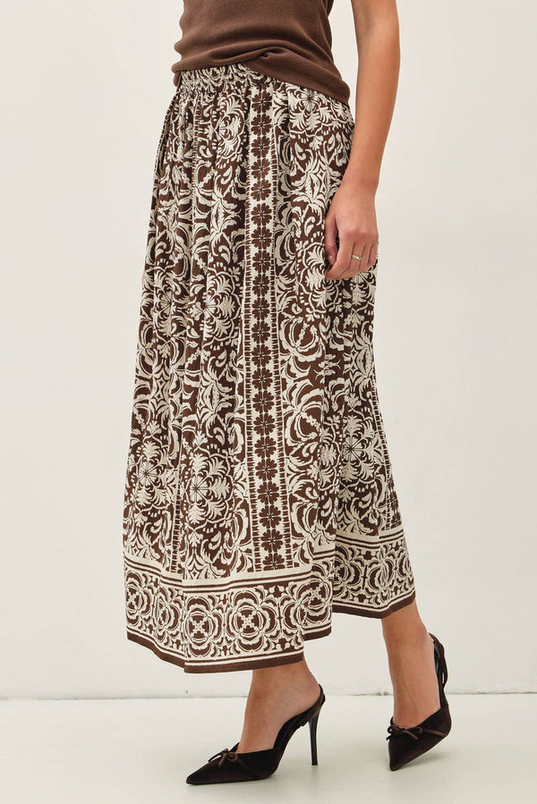 DRAPING PLEATS MAXI SKIRT-Blue Hand Home
