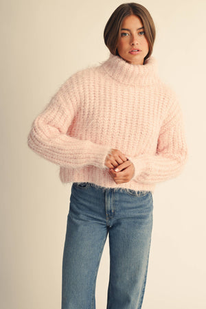3319ik Cozy Ribbed Turtleneck Sweater