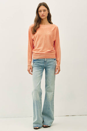 Dolman Sleeve Boat Neck Fine Sweater