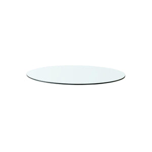 Dakota 1-Drawer Round Side Table Glass Top, Clear-Blue Hand Home