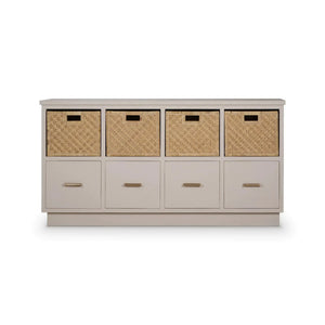 Dakota Storage Unit w/ Drawers & Rattan Baskets-Blue Hand Home