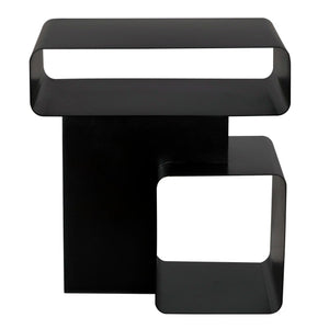 Noir Danville Side Table-Blue Hand Home