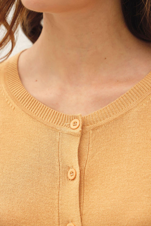 Ultra Soft Essential Basic Crewneck Button Up Cardigan