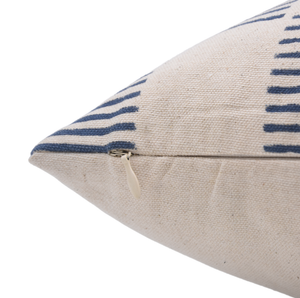 Indian Block Design Duck Canvas Pillow Cover - Zig-Zag-Blue Hand Home