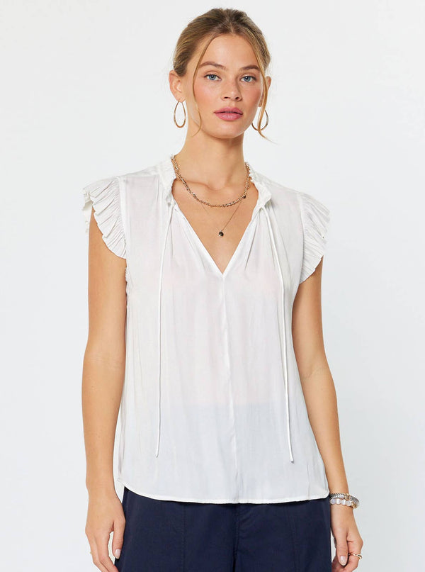 Margot Pleated Sleeve Blouse-Blue Hand Home