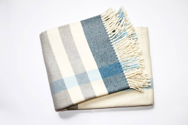 335 - Large Plaid-Blue Hand Home