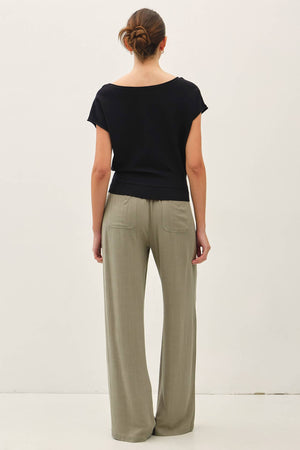 Boat Neck Cap Sleeve Fine Sweater Top