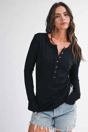 8630hk Henley Long Sleeve Top