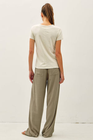 NEW COLOR-GARMENT DYED COTTON SLUB TEE-Blue Hand Home