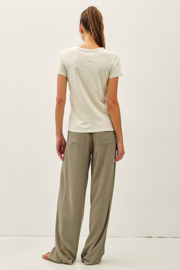 NEW COLOR-GARMENT DYED COTTON SLUB TEE-Blue Hand Home