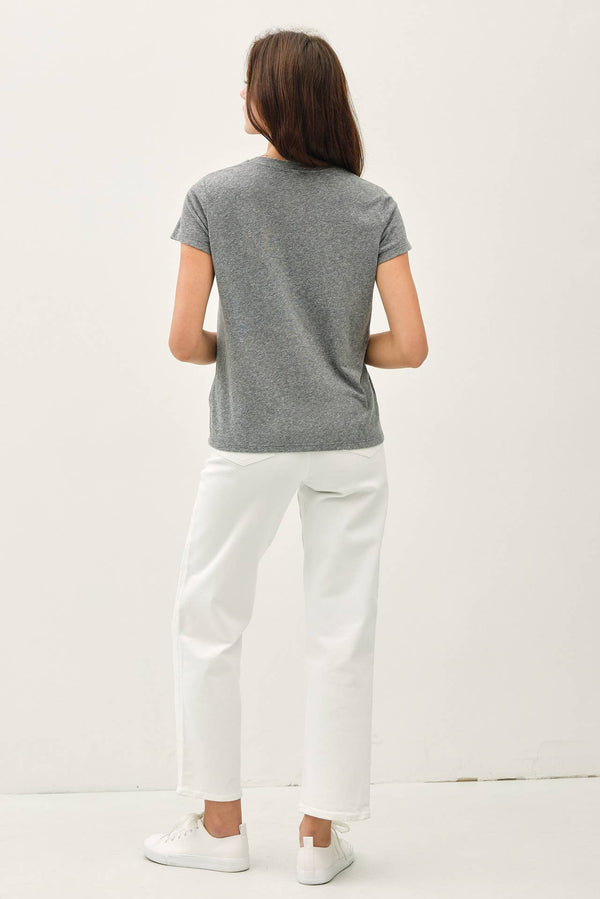SOFT ROUND NECK SOLID BASIC TEE SHIRT-Blue Hand Home
