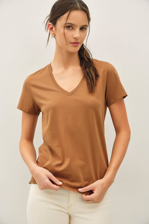 Cotton Jersey V-Neck T-Shirts
