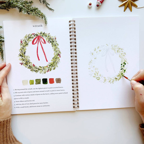 Christmas watercolor workbook-Blue Hand Home