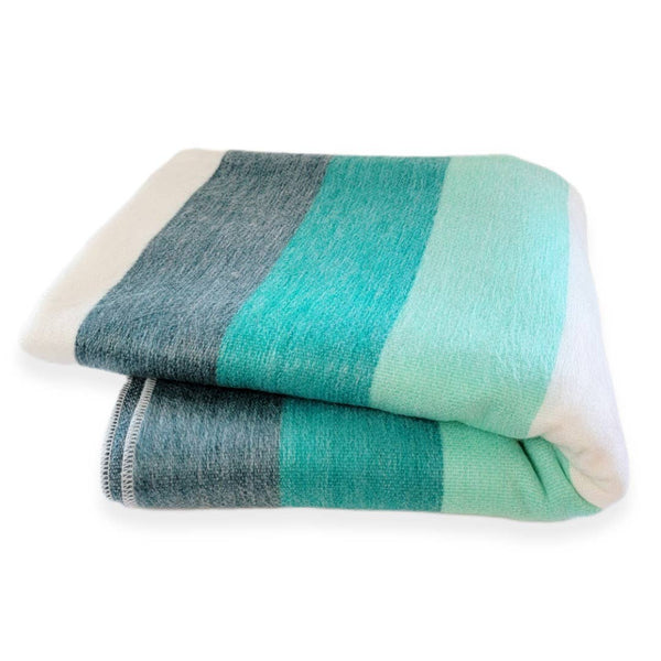 Agua Marina - Alpaca Wool Throw Blanket-Blue Hand Home