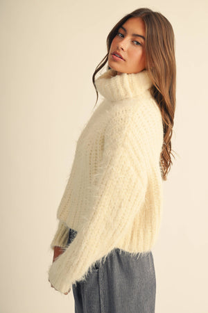 3319ik Cozy Ribbed Turtleneck Sweater