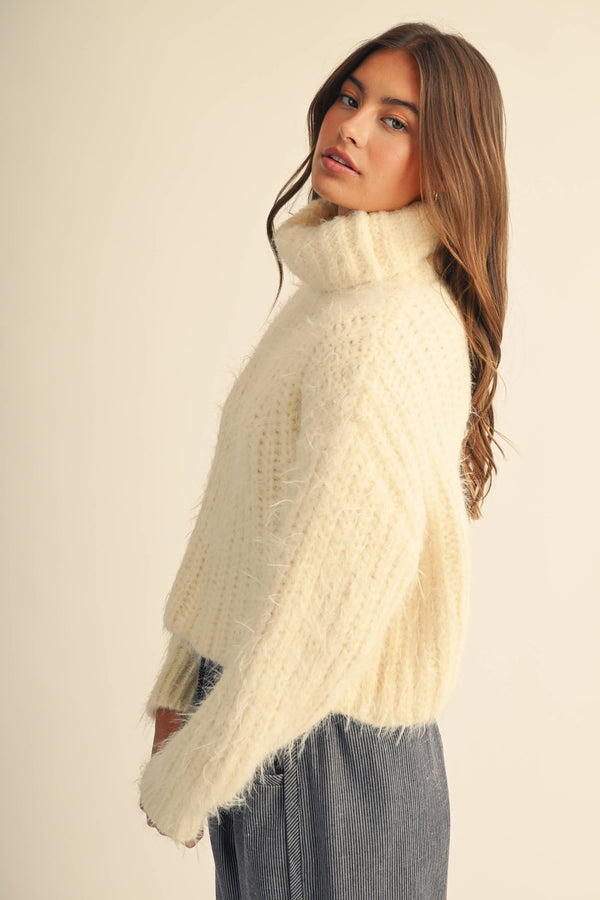 3319ik Cozy Ribbed Turtleneck Sweater