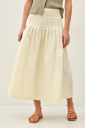 CRISP PLEATED MIDI SKIRT-Blue Hand Home