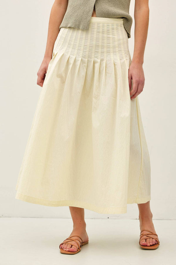 CRISP PLEATED MIDI SKIRT-Blue Hand Home