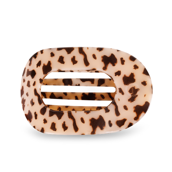 Round Flat Hair Clip | Large | Blonde Tortoise-Blue Hand Home