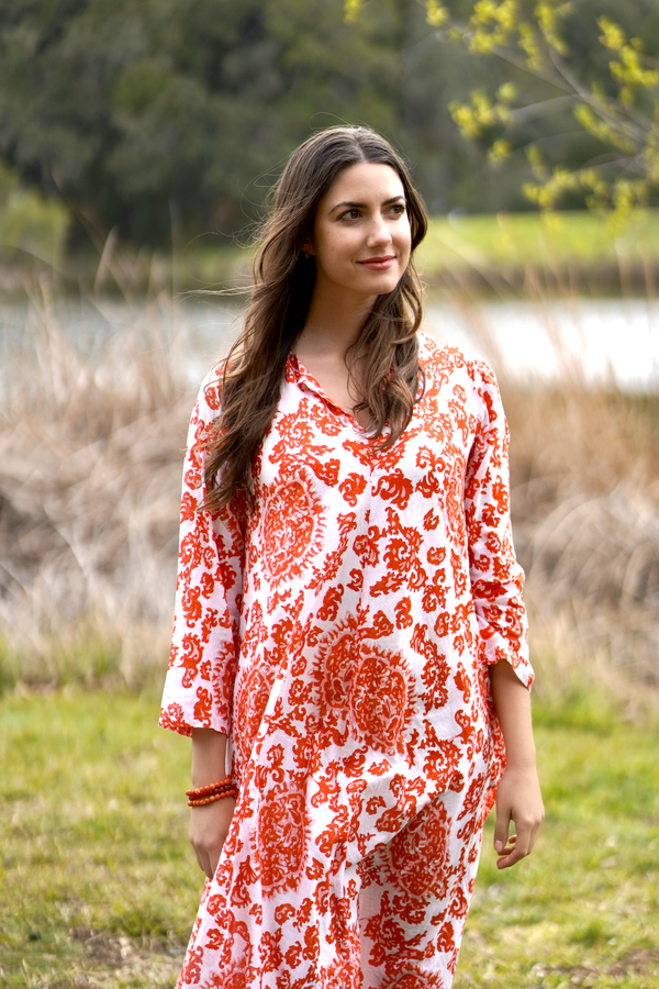 Calypso Dandelion Dress Red White
