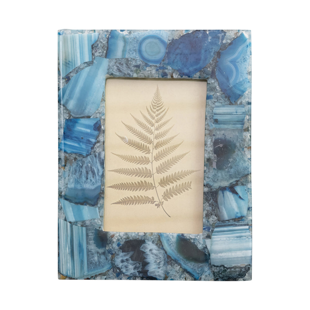 Agate Photo Frame, Blue (Holds 4" x 6" Photo) (Each One Will Vary)
