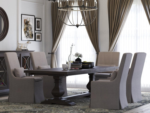 Sierra Modern Slipcovered Dining Chair w/o Castors-Blue Hand Home