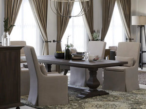 Sierra Modern Slipcovered Dining Chair w/o Castors-Blue Hand Home