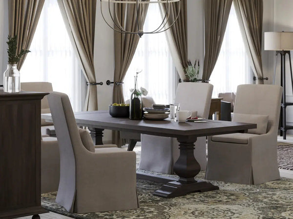 Sierra Modern Slipcovered Dining Chair w/o Castors-Blue Hand Home
