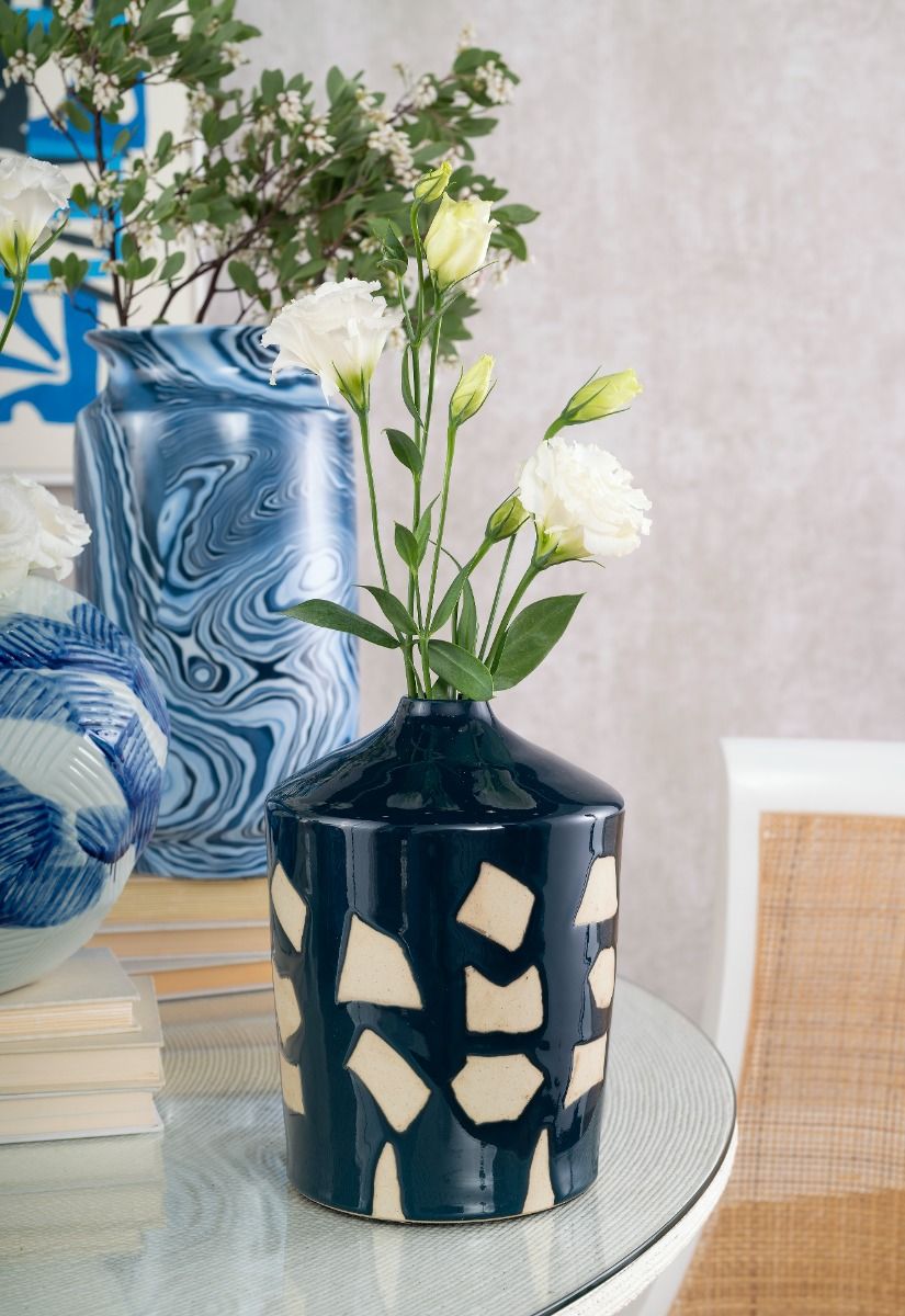 Taylor Vase / Deep Blue and White-Villa & House-Blue Hand Home