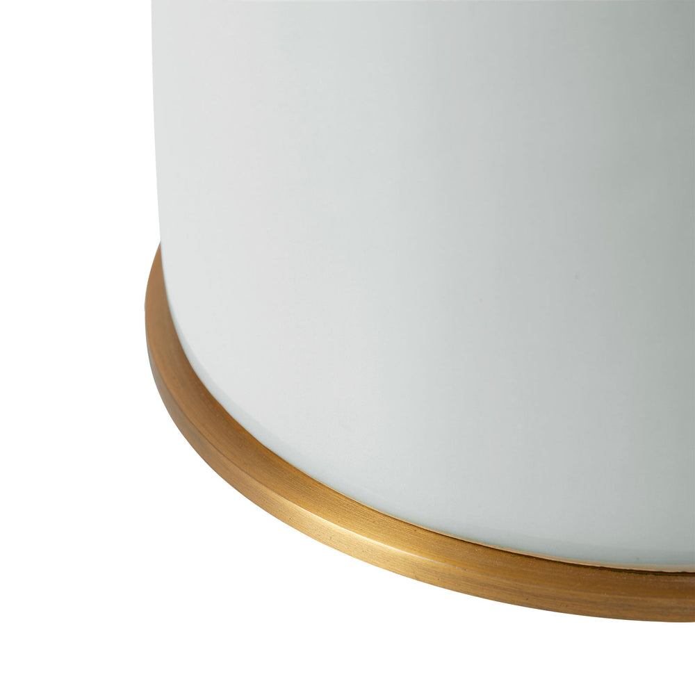 Draper Lamp with Shade 17-inch White Linen, with Gold-Blue Hand Home